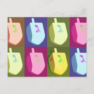 Cartes postales en pastel de Dreidel Hanoukka