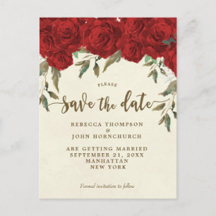 Cartes postales "Épargnez la date" de mariage flor