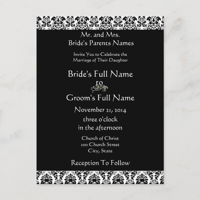 Cartes postales Faire-part de mariage bon marché (Devant)