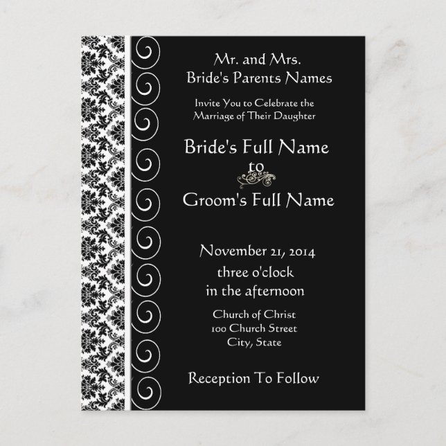 Cartes postales Faire-part de mariage bon marché (Devant)