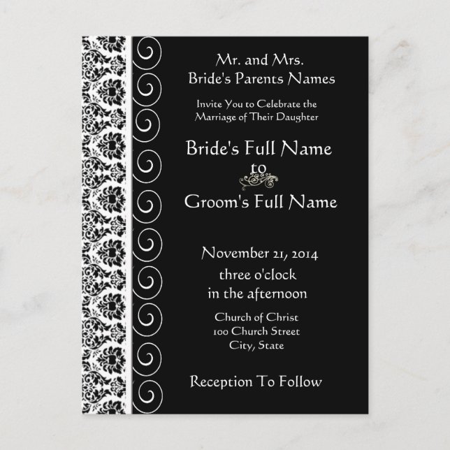 Cartes postales Faire-part de mariage bon marché (Devant)