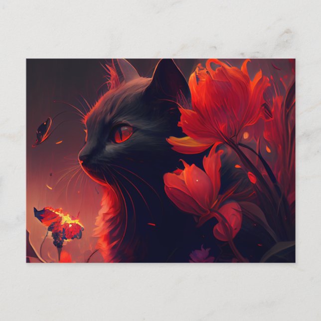 Cartes Postales feu Fleur (Devant)