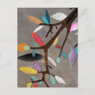 Cartes postales florales de la branche de feuilles