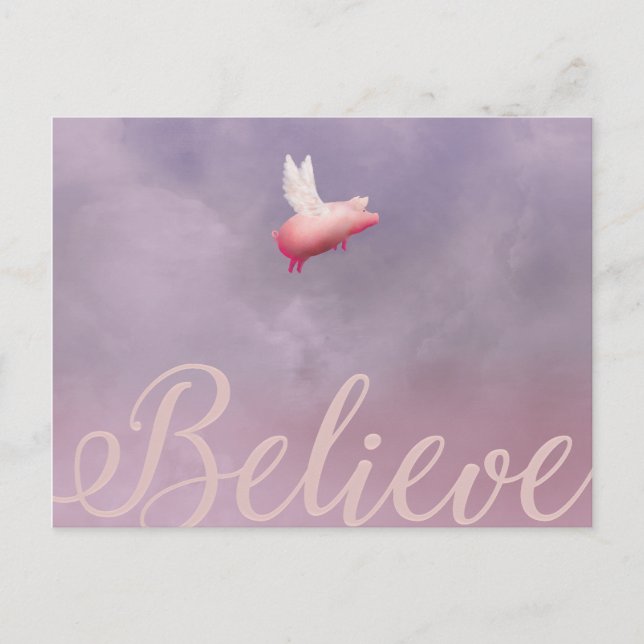Cartes postales Flying Pig-Believe (Devant)