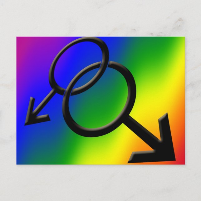 Cartes postales Gay pride pour hommes Rainbow Love (Devant)