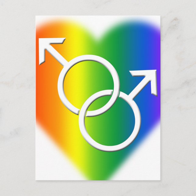 Cartes postales Gay pride pour hommes Rainbow Love (Devant)