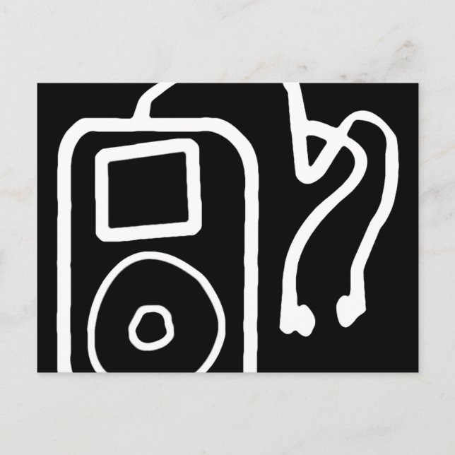 Cartes postales iPod noir dessinées (Devant)