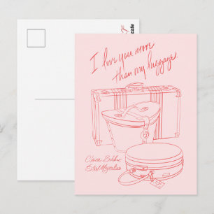 Cartes postales "Je t'aime plus que mes bagages"