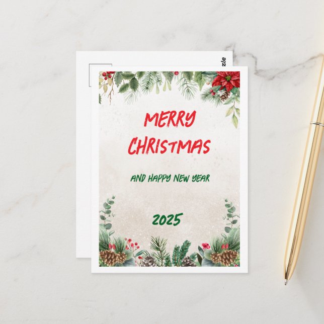 cartes postales joyeux noël 2025 (Devant/Arrière en situation)