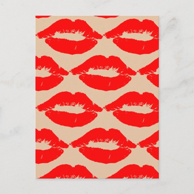 CARTES POSTALES KISSES RED LIPS (Devant)
