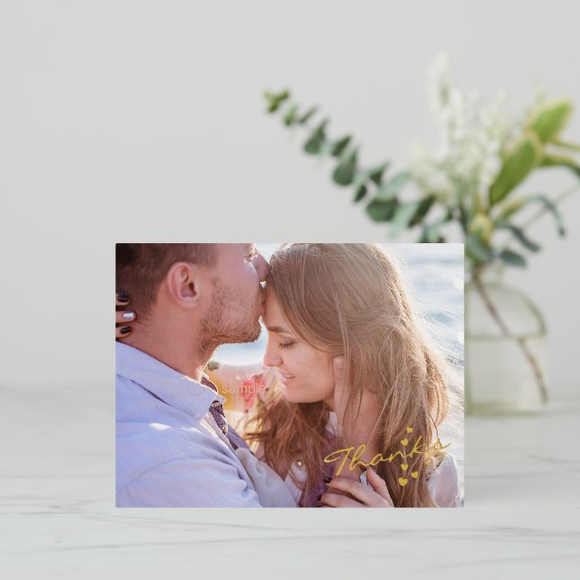 Cartes postales Mariage de script Foil Heart of Th (Debout devant)
