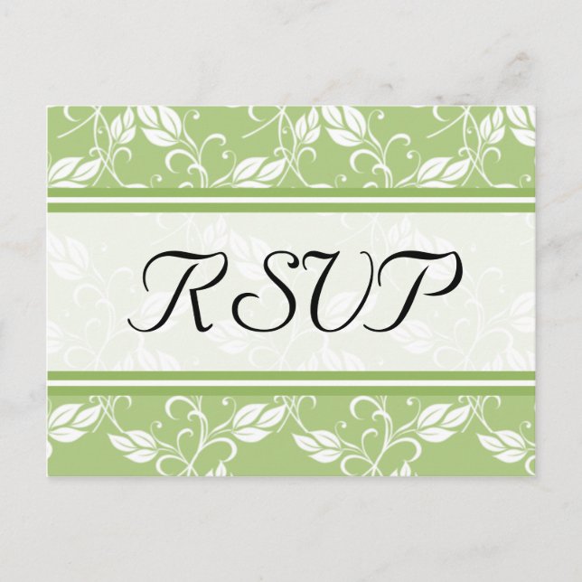 Cartes postales Mariages RSVP Green Regency Floral (Devant)