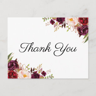 Cartes postales Marsala & Merci Mariage rose