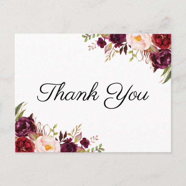 Cartes postales Marsala & Merci Mariage rose (Devant)
