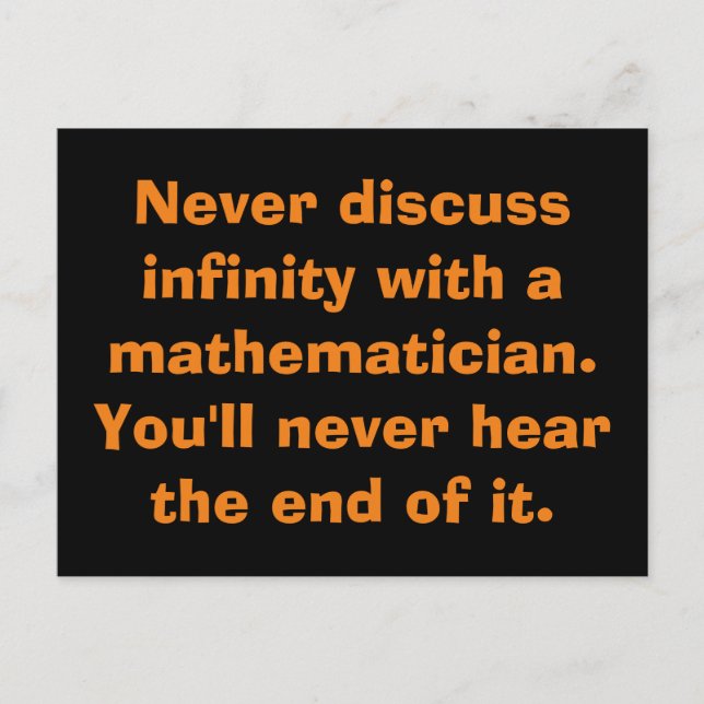 Cartes postales Math Infinity (Devant)