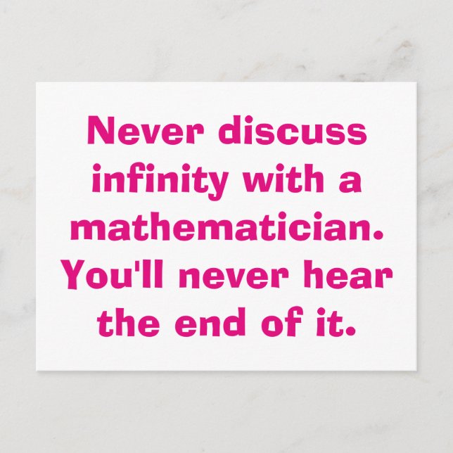 Cartes postales Math Infinity (Devant)