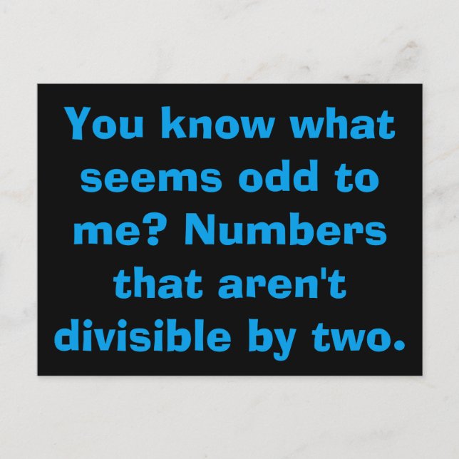 Cartes postales Math Odd (Devant)