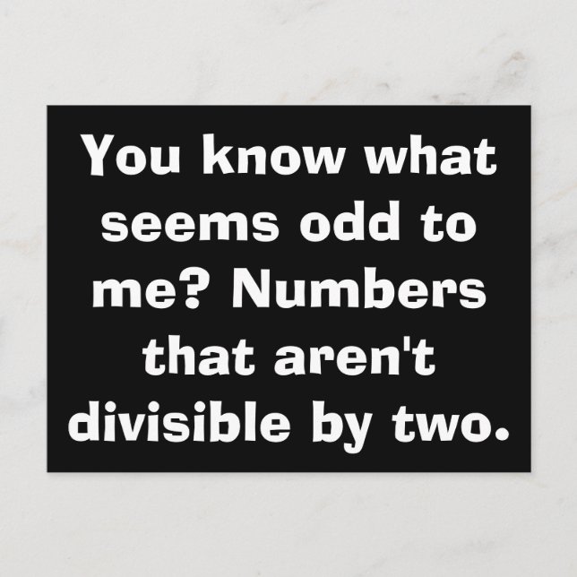 Cartes postales Math Odd (Devant)