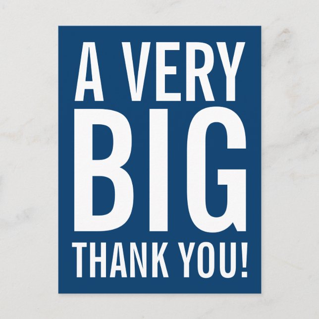 cartes postales Merci avec typographie à grosses l (Devant)