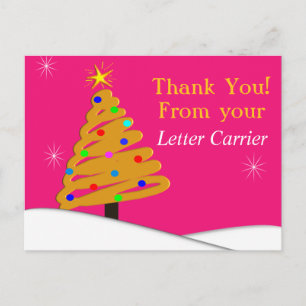 Cartes postales MERCI Facteur Rose