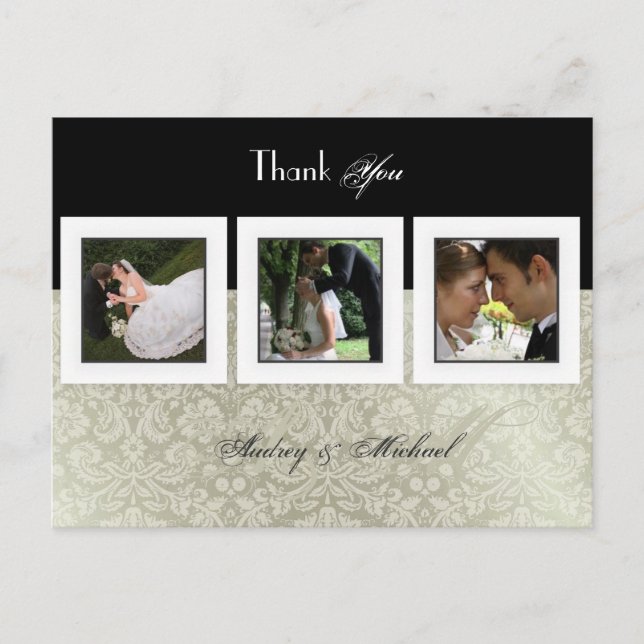 Cartes postales Merci mariage insérez vos photos (Devant)