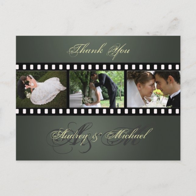 Cartes postales Merci mariage insérez vos photos (Devant)