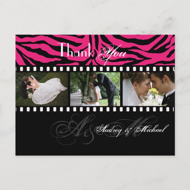 Cartes postales Merci mariage insérez vos photos (Devant)