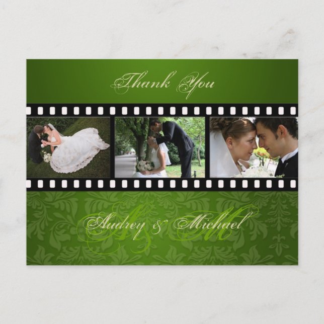 Cartes postales Merci mariage insérez vos photos (Devant)