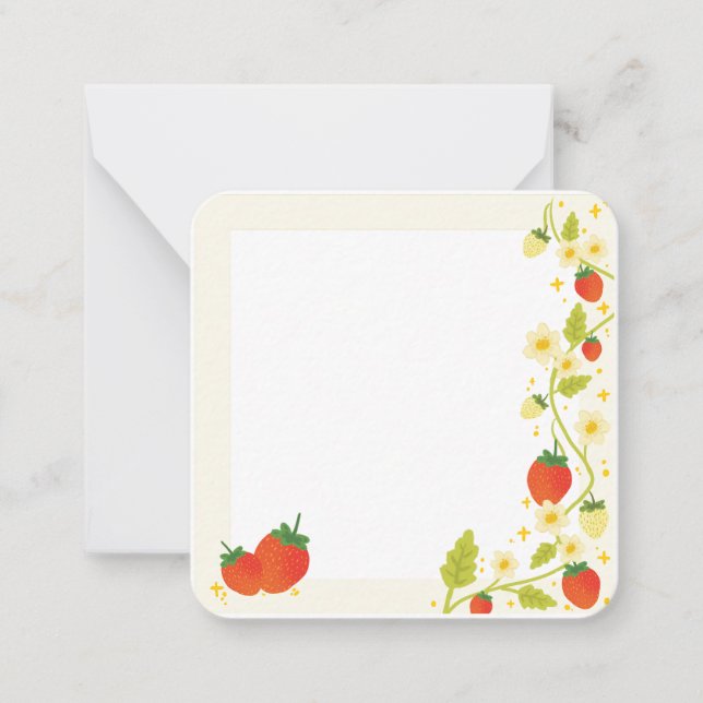 Cartes postales mignonnes en forme de fraise (Devant)