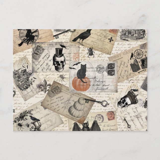 Cartes postales modernes vintage Halloween (Devant)