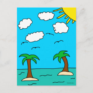 Cartes postales Ocean et Palm Tree
