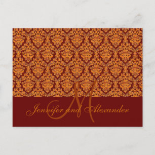 Cartes postales Orange Damasl automne mariage à co