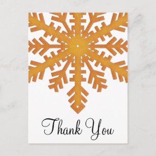 Cartes postales Orange Snowflake Winter Merci