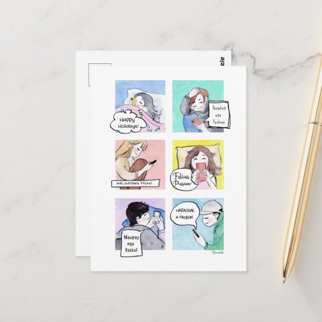 Cartes postales Pagbati/ Salutation - DNM (Devant/Arrière en situation)