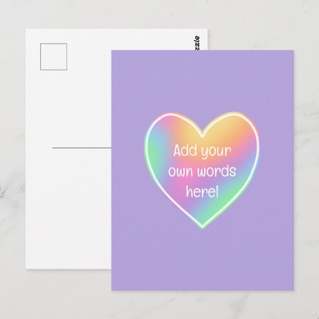Cartes postales Pastel Rainbow personnalisées (Devant / Derrière)