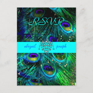 Cartes postales Peacock, psychédélique RSVP