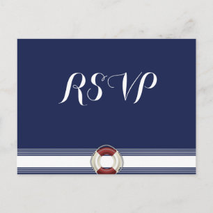 Cartes postales personnalisées Blue Nautical Weddi