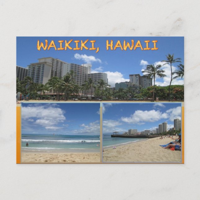 CARTES POSTALES PERSONNALISÉES - COLLAGE HAWAII# 1 (Devant)