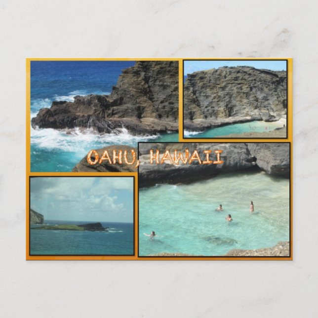 CARTES POSTALES PERSONNALISÉES - COLLAGE HAWAII# 1 (Devant)