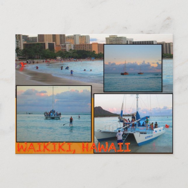 CARTES POSTALES PERSONNALISÉES - COLLAGE HAWAII# 2 (Devant)