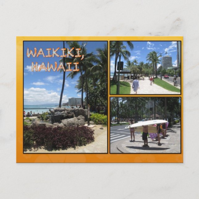 CARTES POSTALES PERSONNALISÉES - COLLAGE HAWAII# 3 (Devant)