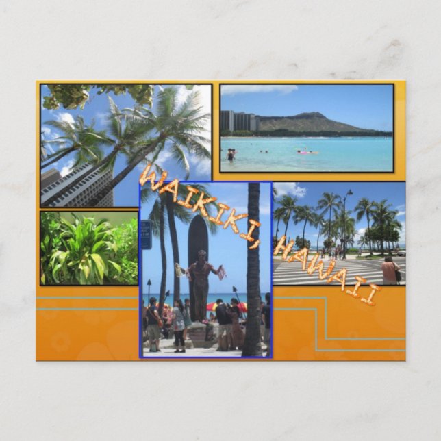 CARTES POSTALES PERSONNALISÉES - COLLAGE HAWAII# 5 (Devant)