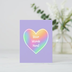 Cartes postales personnalisées Rainbow Heart