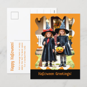 Cartes postales photos de voeux Orange Black Hallo