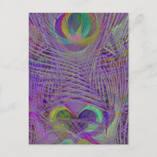 Cartes postales Plumes de paon violet