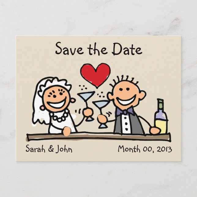 Cartes postales pour annoncer la date de mariage a (Devant)