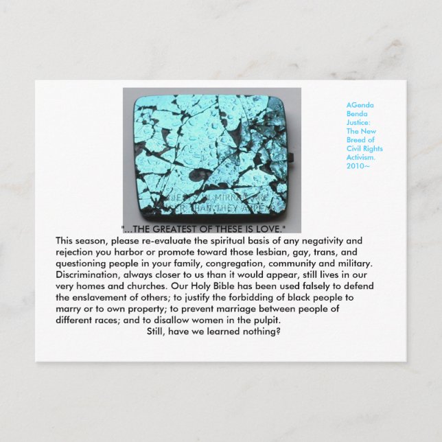 Cartes postales pour que les communautés de LGBT (Devant)