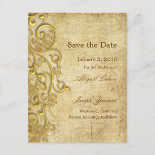 Cartes postales pour sauver la date, volutes ornem