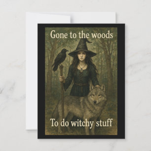 Cartes postales pour sorcières en bois
