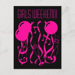 Cartes postales pour week-end entre filles   Rose 